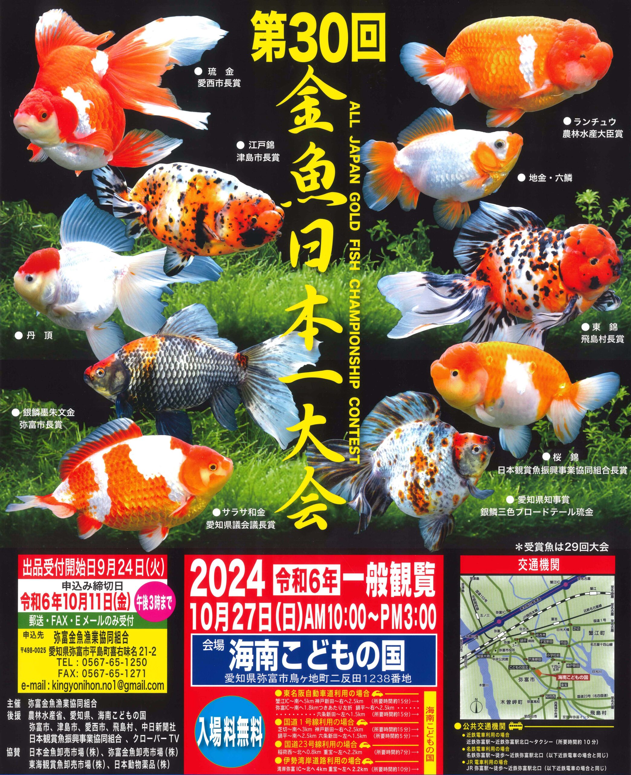 R6.10/27(日)】第30回 金魚日本一大会 | あまつしまっぷ
