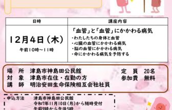 からだのなかから元気にいきいき血管講座　チラシ