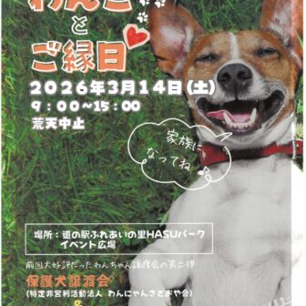 【R8.3/14(土)】わんことご縁日 ふれあいの⾥HASUパーク チラシ